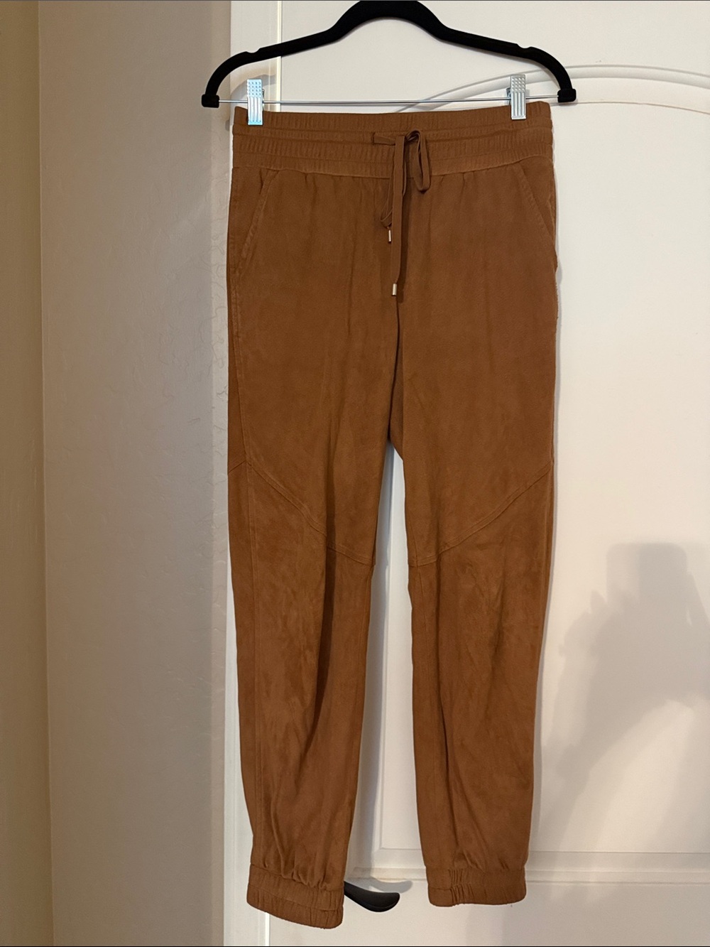 Womens Casual Drawstring Jogger Pants - Brown